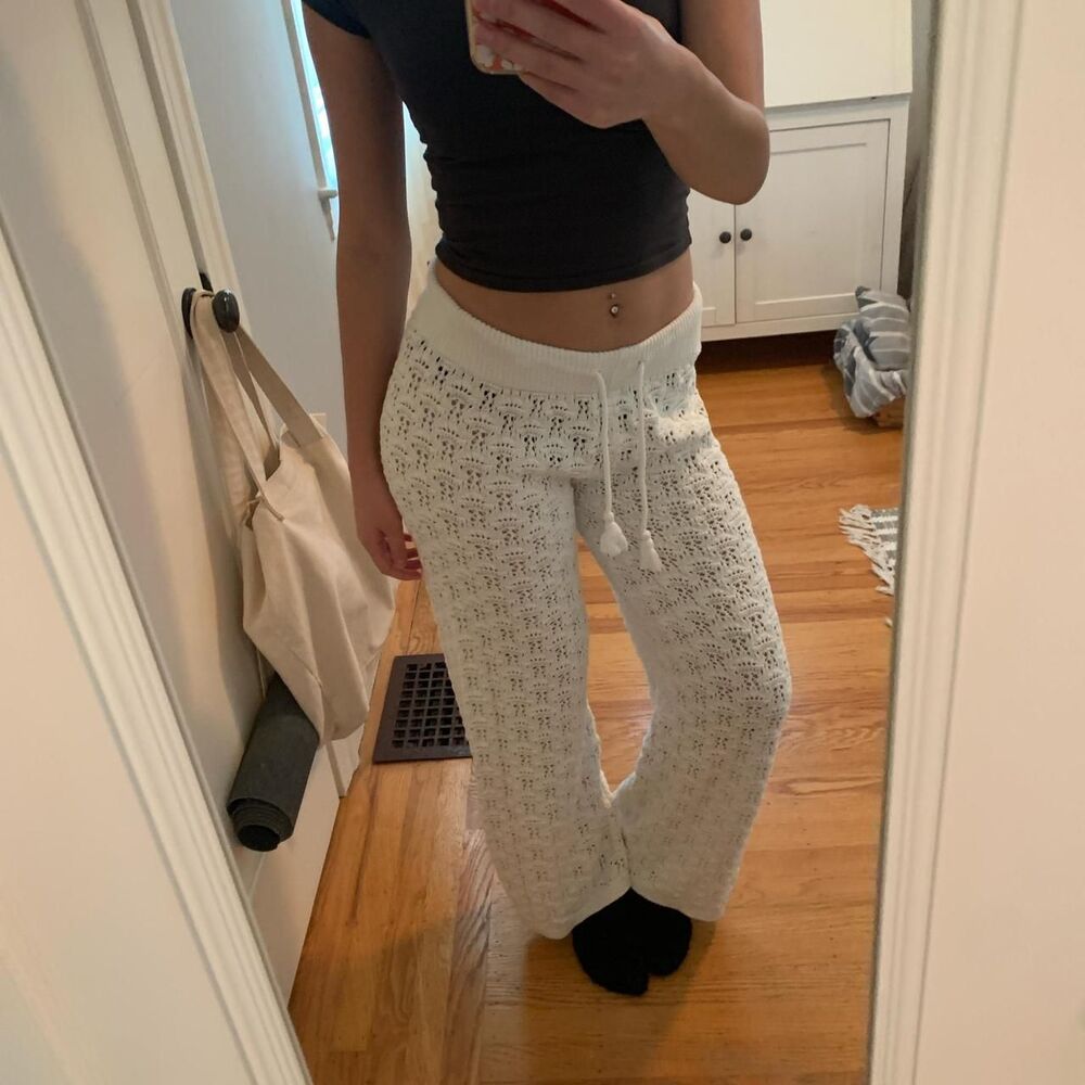 Aerie Women's White and Cream Joggers-tracksuits